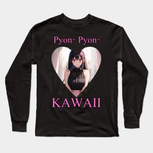 Bunny Pyon Pyon Kawaii Anime Girl Long Sleeve T-Shirt